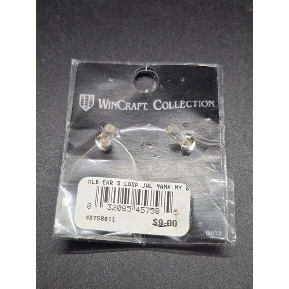 MLB New York Yankees Post Earrings Interlocking NY New In Package - Picture 5 of 6